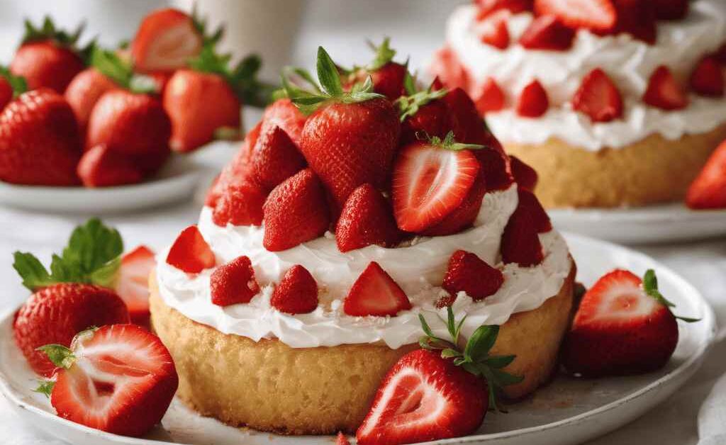 Receta de Pastel de Fresa Deliciosa y Fácil con Crema Batida