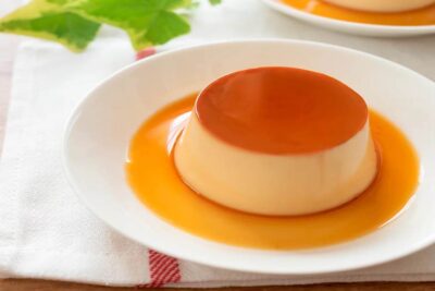 flan de caqui con vainilla