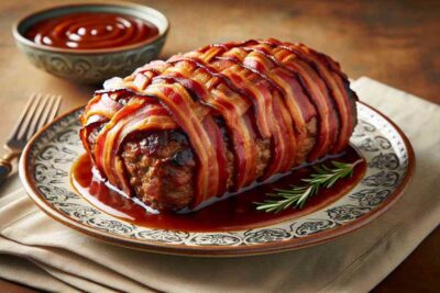 pastel de carne con tocino