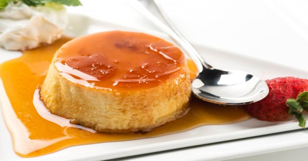 flan de caqui con vainilla