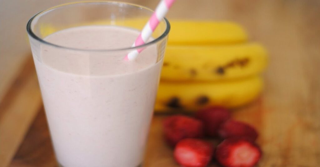 batido de plátano y fresa
