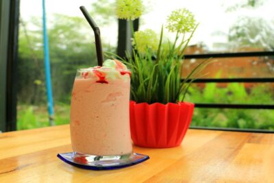 batido de plátano y fresa