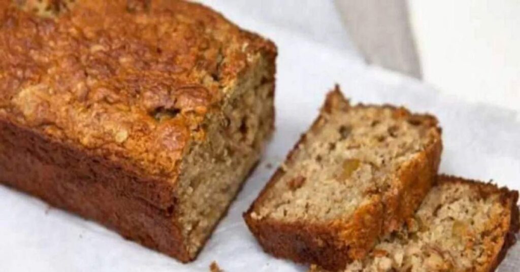 budín de banana y avena
