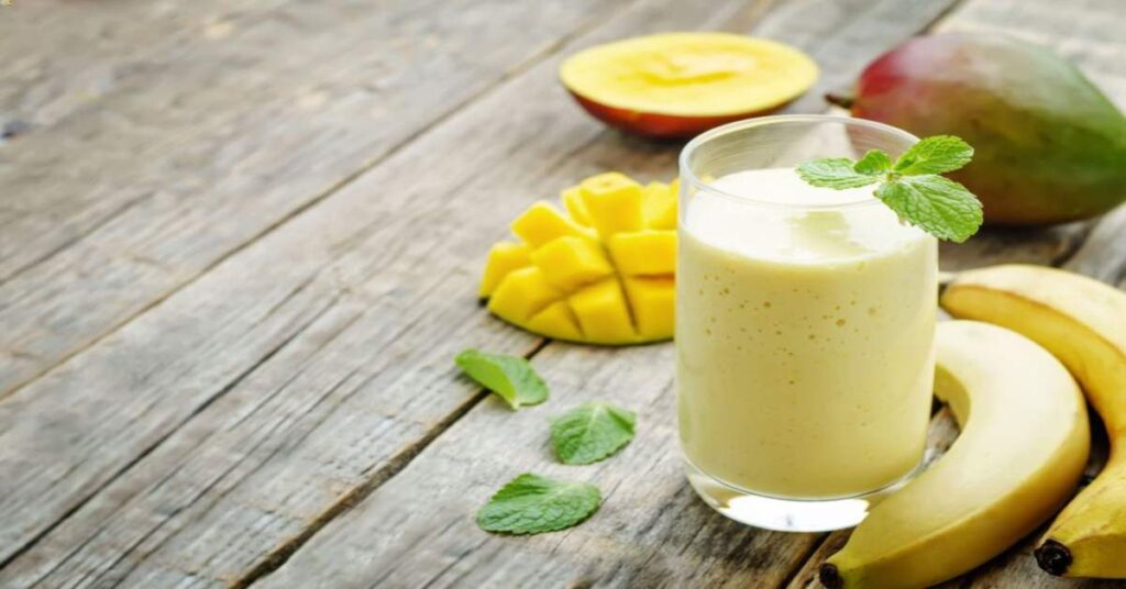 batido de plátano y mango
