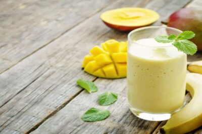 batido de plátano y mango