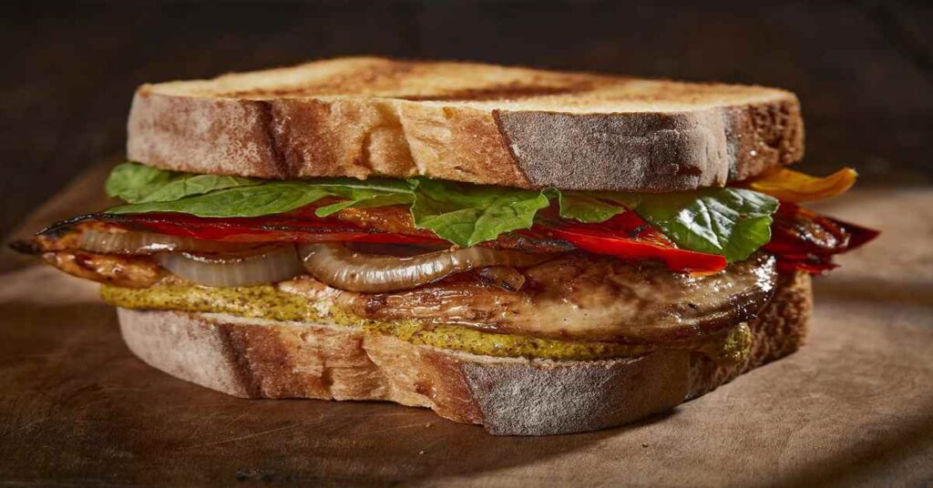 sándwich de pimientos morrones
